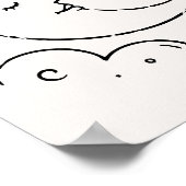 Affiche de plan de table de mariage céleste sombre (Coin)
