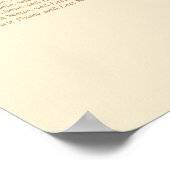 Affiche de plan de table de mariage crème beige 12 (Coin)