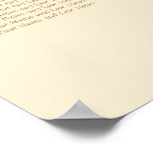 Affiche de plan de table de mariage crème beige 15 (Coin)