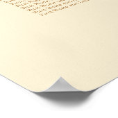 Affiche de plan de table de mariage crème beige 16 (Coin)