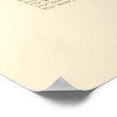 Affiche de plan de table de mariage crème beige 18 (Coin)