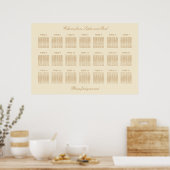 Affiche de plan de table de mariage crème beige 21 (Cuisine)