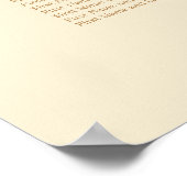 Affiche de plan de table de mariage crème beige 6 (Coin)