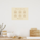 Affiche de plan de table de mariage crème beige 6 (Cuisine)