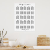 Affiche de plan de table de mariage élégant à 25 t (Cuisine)