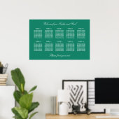 Affiche de plan de table de mariage Emerald 10 (Bureau à domicile)