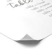 AFFICHE DE PLAN DE TABLE DE MARIAGE FONDNESS (Coin)