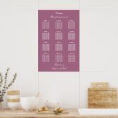 Affiche de plan de table de mariage Mauve 12 (Cuisine)