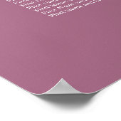 Affiche de plan de table de mariage Mauve 6 (Coin)