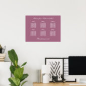 Affiche de plan de table de mariage Mauve 6 (Bureau à domicile)