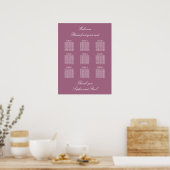 Affiche de plan de table de mariage Mauve 9 (Cuisine)