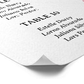 Affiche de plan de table de mariage minimal simple (Coin)