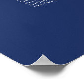 Affiche de plan de table de mariage Navy Blue 14 (Coin)