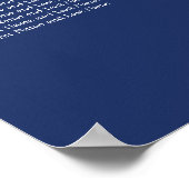 Affiche de plan de table de mariage Navy Blue 20 (Coin)