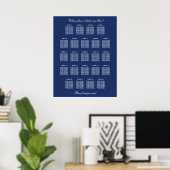 Affiche de plan de table de mariage Navy Blue 23 (Bureau à domicile)