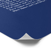 Affiche de plan de table de mariage Navy Blue 8 (Coin)