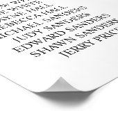 Affiche de plan de table de mariage Prenez Votre P (Coin)