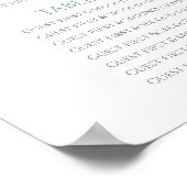 Affiche de plan de table de mariage rond avec feui (Coin)