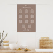 Affiche de plan de table de mariage Taupe 11 Table (Cuisine)