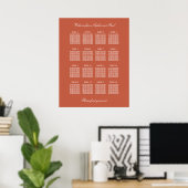 Affiche de plan de table de mariage Terracotta 16 (Bureau à domicile)