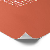 Affiche de plan de table de mariage Terracotta 16 (Coin)