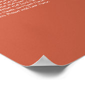 Affiche de plan de table de mariage Terracotta 20 (Coin)
