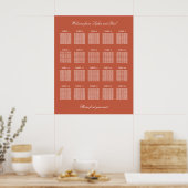 Affiche de plan de table de mariage Terracotta 20 (Cuisine)