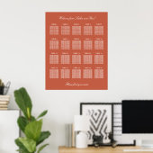 Affiche de plan de table de mariage Terracotta 20 (Bureau à domicile)
