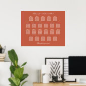 Affiche de plan de table de mariage Terracotta 22 (Bureau à domicile)