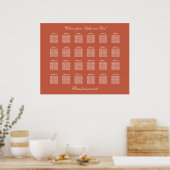 Affiche de plan de table de mariage Terracotta 24 (Cuisine)