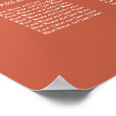 Affiche de plan de table de mariage Terracotta 25 (Coin)