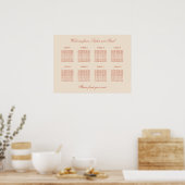 Affiche de plan de table de mariage Terracotta Scr (Cuisine)