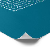 Affiche de plan de table de mariage Turquoise 8 Ta (Coin)