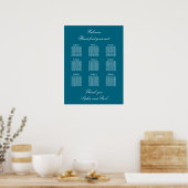 Affiche de plan de table de mariage Turquoise 9 (Cuisine)