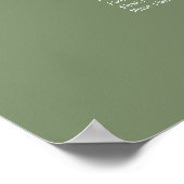 Affiche de plan de table de mariage vert sauge 7 (Coin)