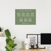 Affiche de plan de table de mariage vert sauge 7 (Bureau à domicile)