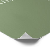 Affiche de plan de table de mariage vert sauge 9 (Coin)