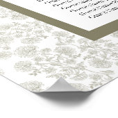 Affiche de plan de table élégante et verte à motif (Coin)