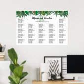 Affiche de plan de table monogrammé à la verdure d (Bureau à domicile)