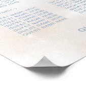 Affiche de plan de table poussiéreux bleu On Cloud (Coin)