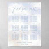 Affiche de plan de table poussiéreux bleu On Cloud (Devant)