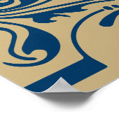 affiche de plan de table Rustic Blue Gold (Coin)