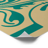 affiche de plan de table Rustic Green Gold (Coin)