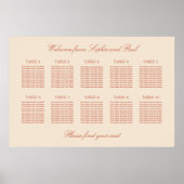 Affiche de plan de table Terracotta Script 10 (Devant)