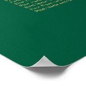 Affiche de plan de table Vert Beige Doré 6 (Coin)