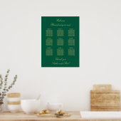 Affiche de plan de table Vert Beige Doré 9 (Cuisine)