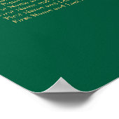 Affiche de plan de table vert doré beige 10 (Coin)