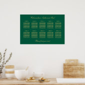Affiche de plan de table vert doré beige 10 (Cuisine)