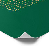 Affiche de plan de table vert doré beige 8 (Coin)