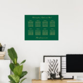 Affiche de plan de table vert doré beige 8 (Bureau à domicile)